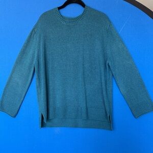 Ella Moss Teal Scoopneck Lightweight Sweater
